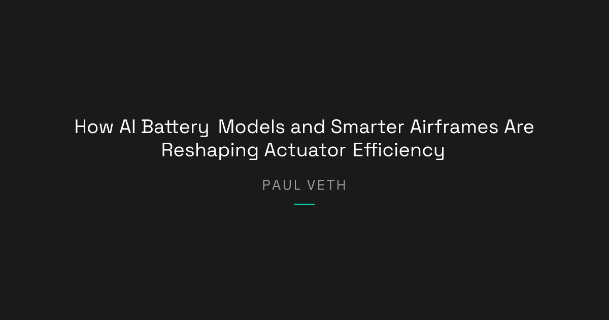 How AI and Smart Design Are Pushing Actuator Efficiency Further
