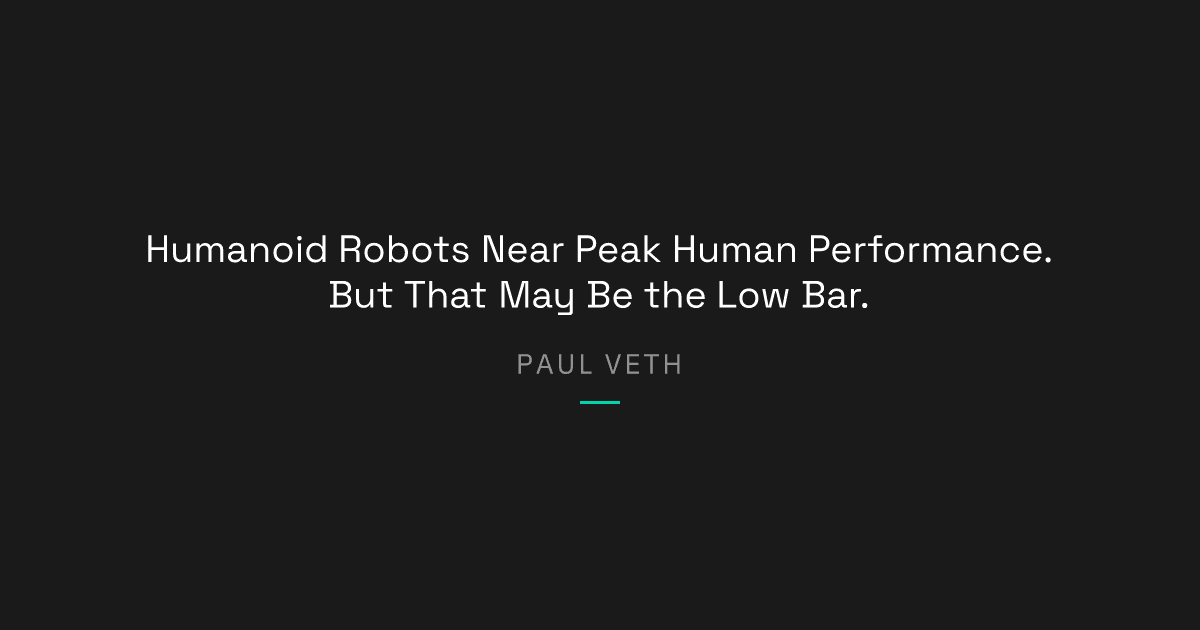 Are Humanoid Robots Approaching Peak Human Performance?
