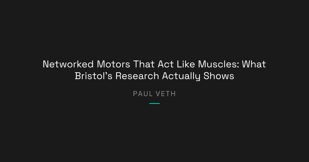 Can Networked Motors Mimic Human Muscles? Bristol's Breakthrough Explained
