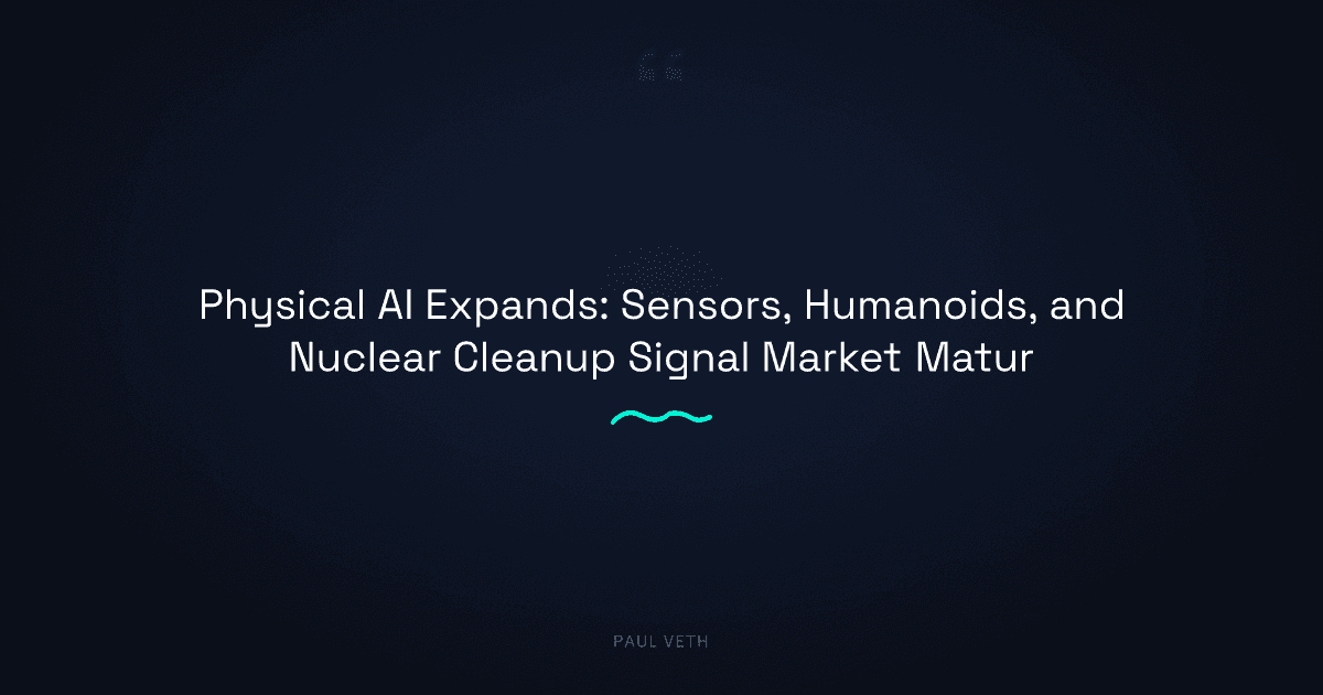 Physical AI Expands: Sensors, Humanoids, and Nuclear Cleanup